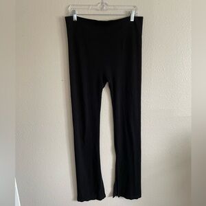 Urban Rebel High Waist Split Hem Black Flare Leggings